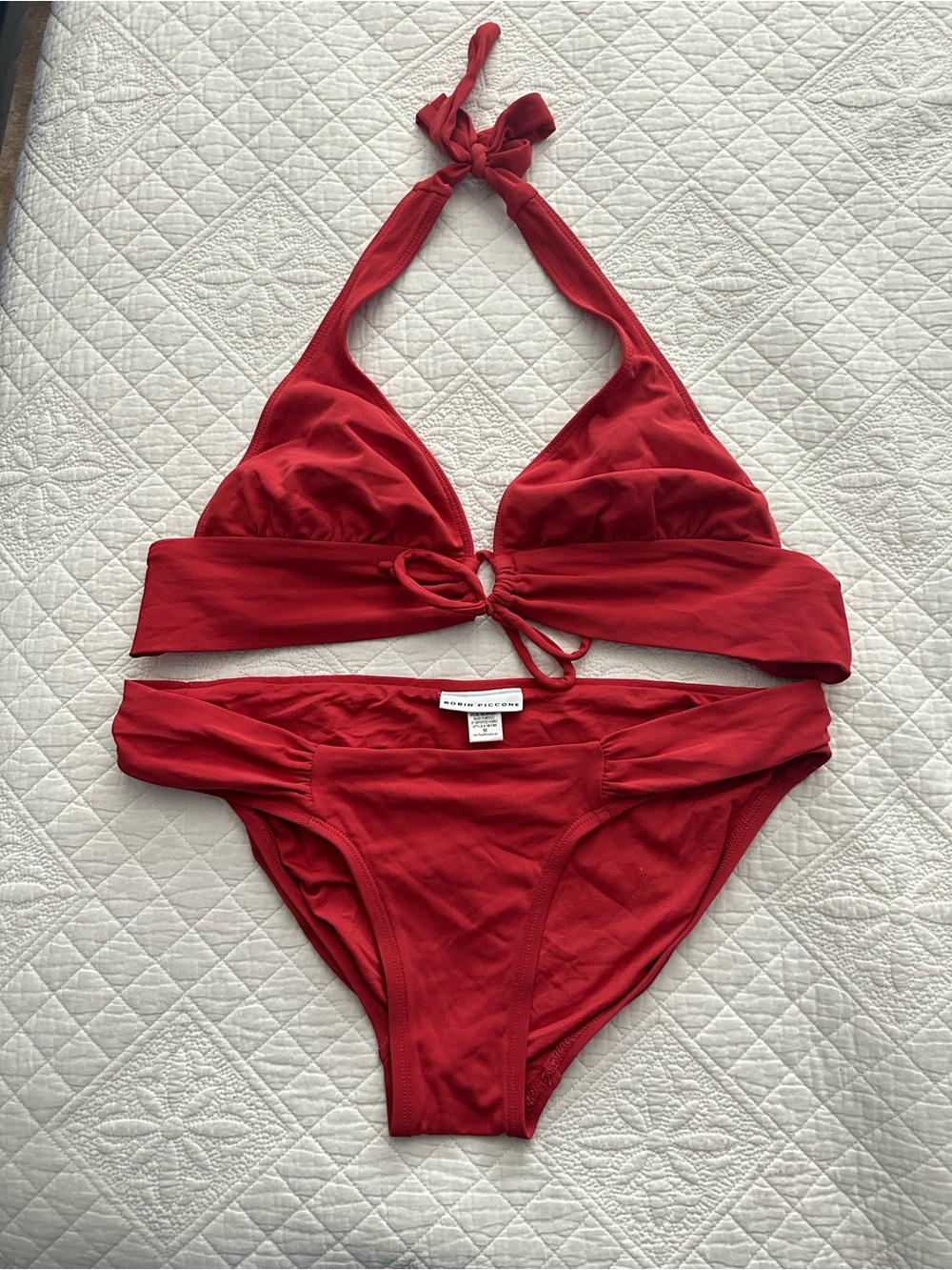 Robin Piccone | Aubrey Red Halter Bikini Set - Size Medium